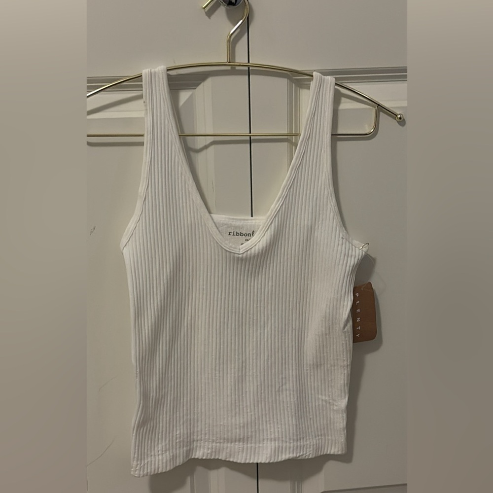 PLENTY Ribbon Luxe V Neck Tank (XS/S) BNWT